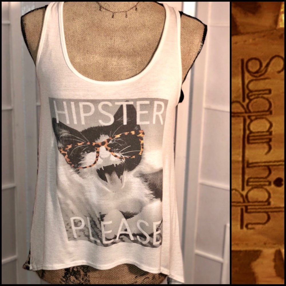 Sugar High Tank- Animal Print Chiffon back.